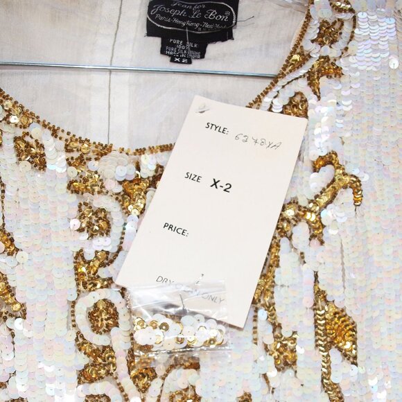 Jean for Joseph le Bon Sequence/Beaded Top NWT – Ivory and Gold - Picture 6 of 6